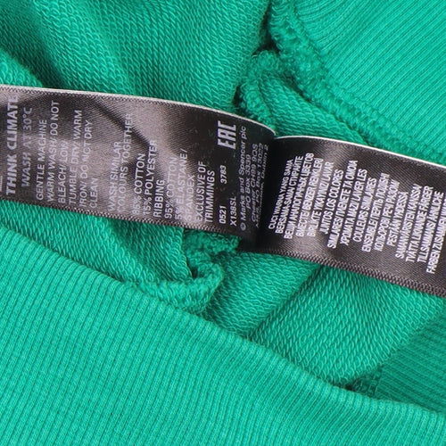 Marks and Spencer Women’s Emerald Green Cotton Hoodie Size 6