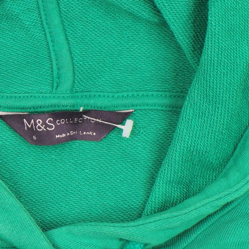 Marks and Spencer Women’s Emerald Green Cotton Hoodie Size 6