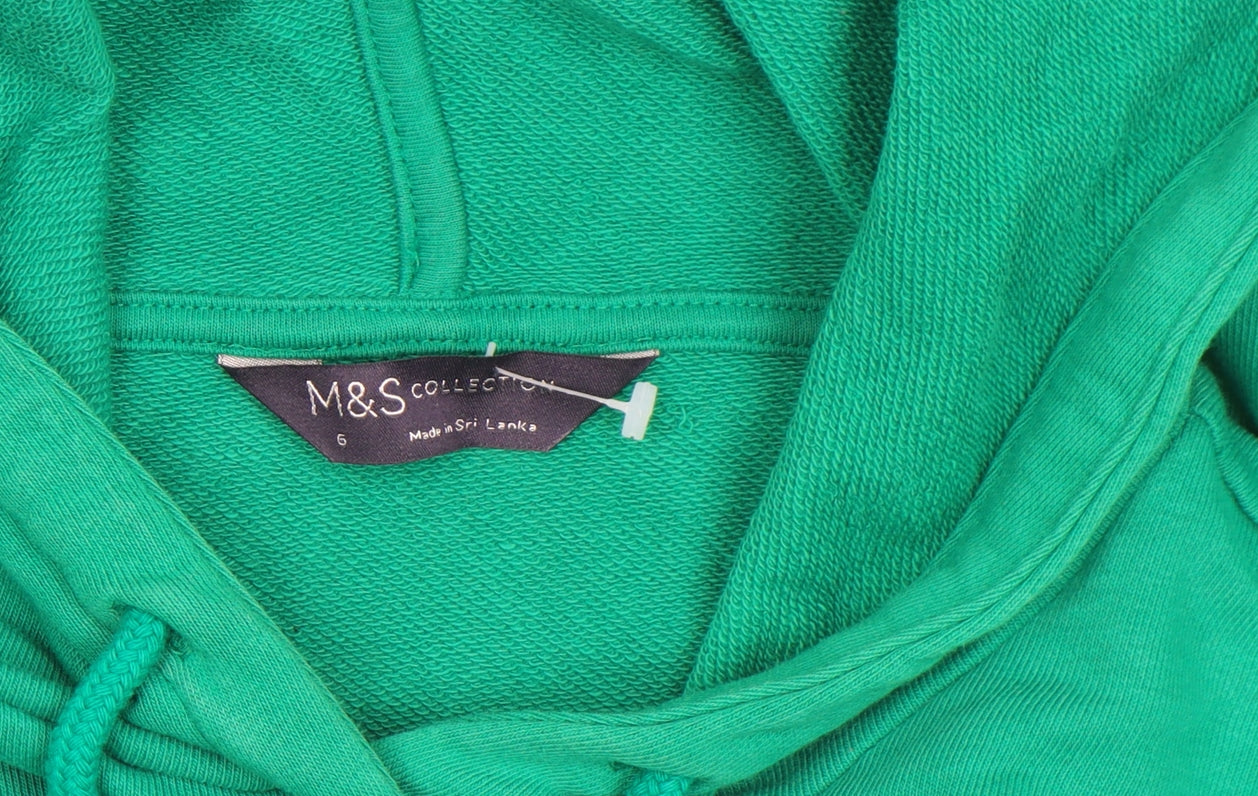 Marks and Spencer Women’s Emerald Green Cotton Hoodie Size 6