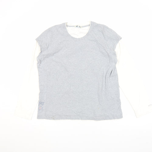 Fat Face Women's Grey Long Sleeve Cotton T-Shirt Size 18