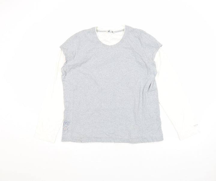 Fat Face Women's Grey Long Sleeve Cotton T-Shirt Size 18