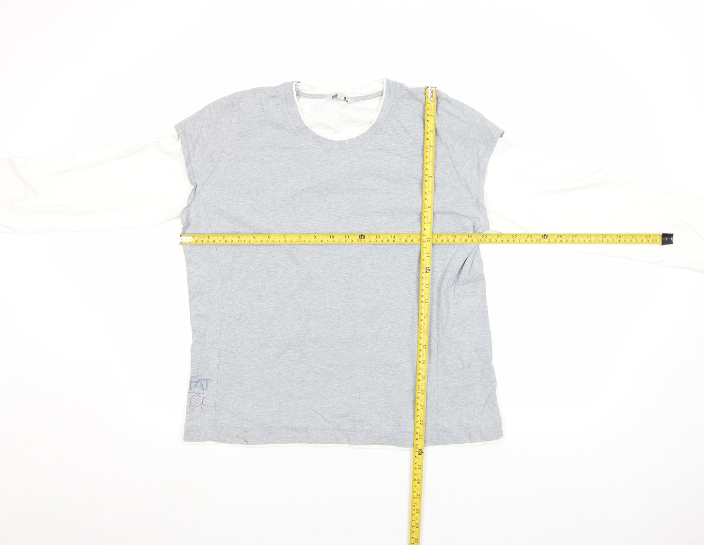 Fat Face Women's Grey Long Sleeve Cotton T-Shirt Size 18