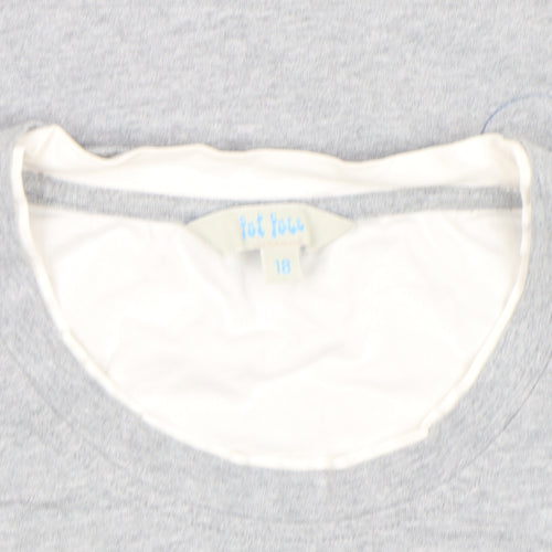 Fat Face Women's Grey Long Sleeve Cotton T-Shirt Size 18