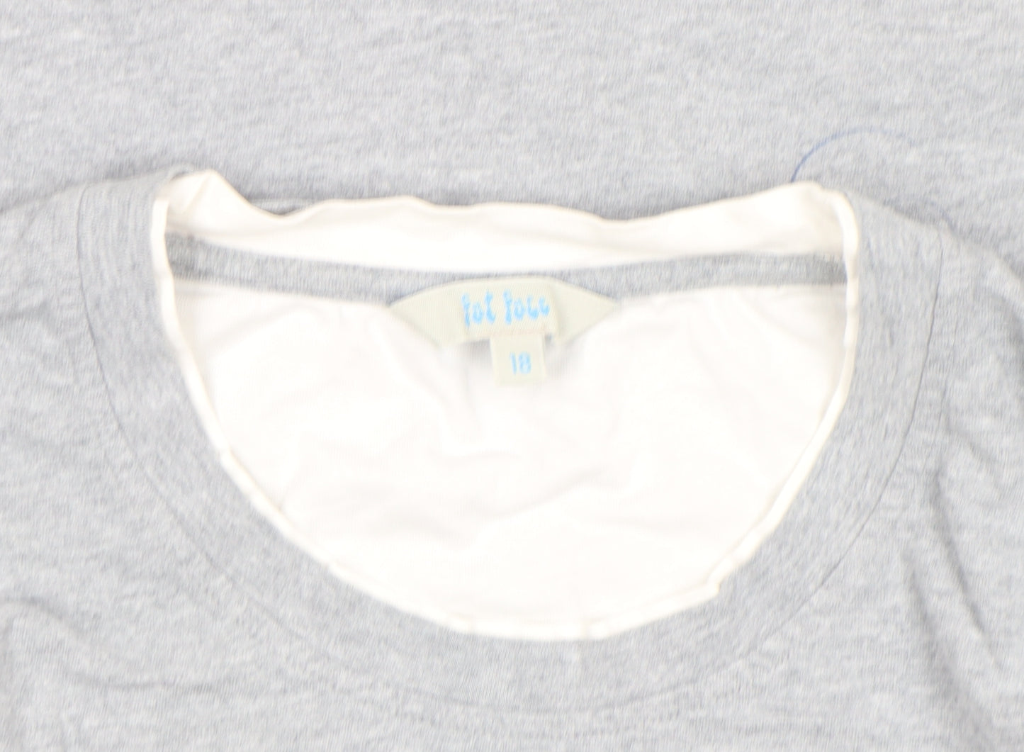 Fat Face Women's Grey Long Sleeve Cotton T-Shirt Size 18