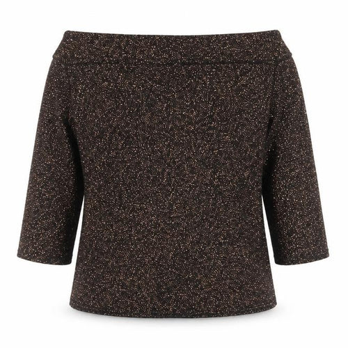 STAR by Julien Macdonald Women's Black Glitter Off Shoulder Top Size 14