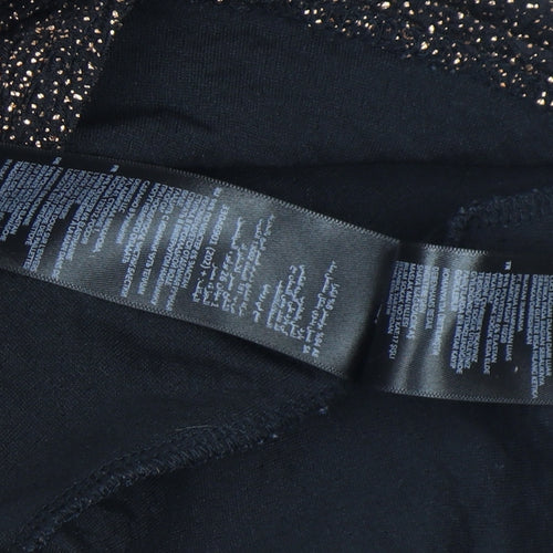 STAR by Julien Macdonald Women's Black Glitter Off Shoulder Top Size 14