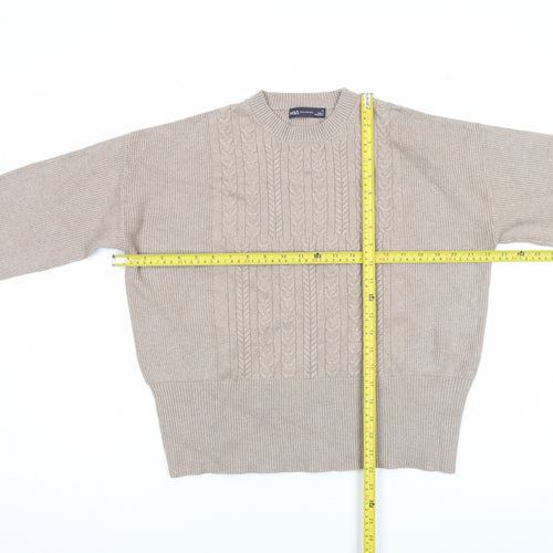 Marks and Spencer Women’s Beige Cable-Knit Wool Blend Jumper M