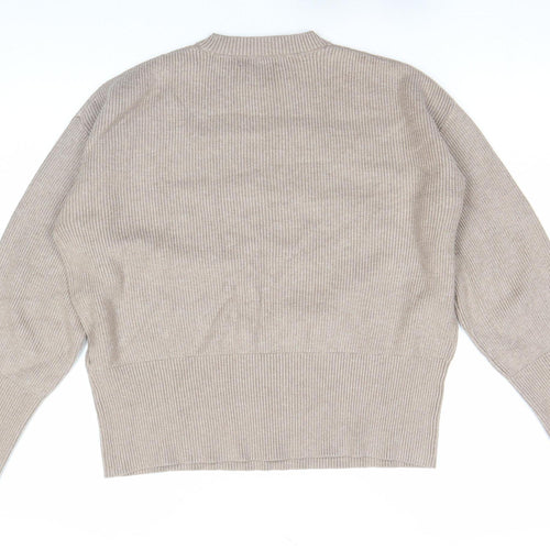 Marks and Spencer Women’s Beige Cable-Knit Wool Blend Jumper M