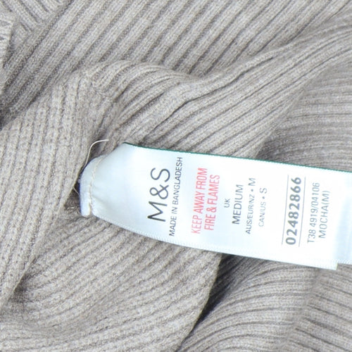 Marks and Spencer Women’s Beige Cable-Knit Wool Blend Jumper M
