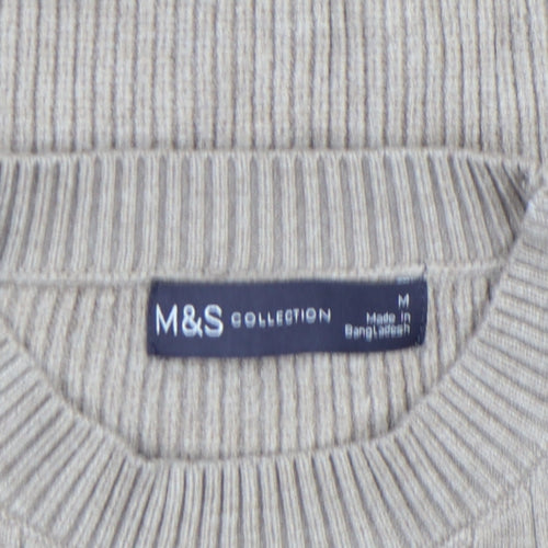 Marks and Spencer Women’s Beige Cable-Knit Wool Blend Jumper M