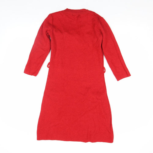 Mango Women’s Red Wool Blend Knee Length Jumper Dress Size S