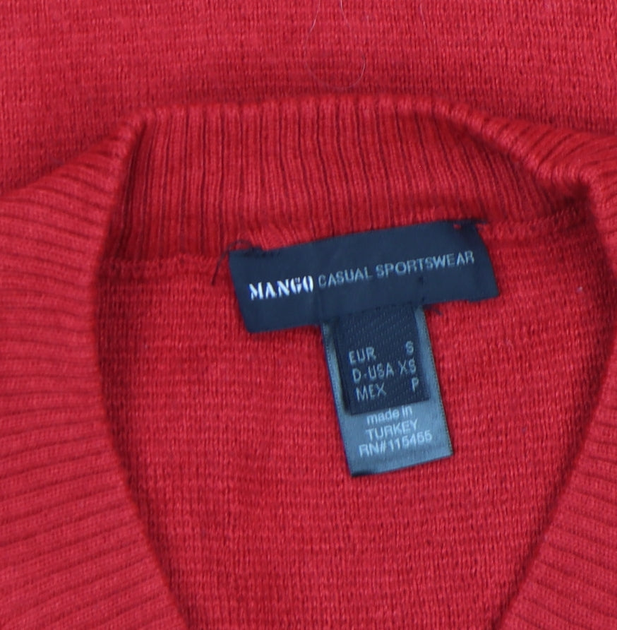 Mango Women’s Red Wool Blend Knee Length Jumper Dress Size S