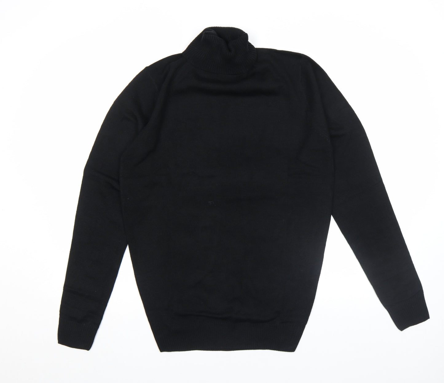 Soulstar Women Black Roll Neck Cotton Tall Jumper M