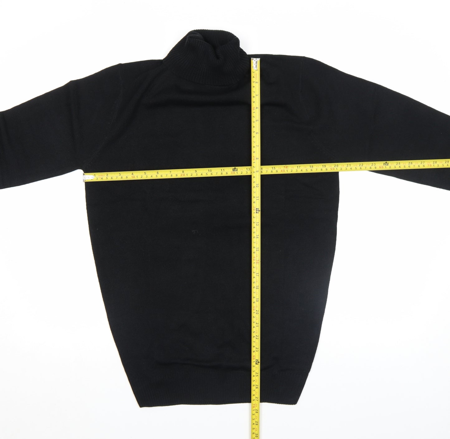 Soulstar Women Black Roll Neck Cotton Tall Jumper M