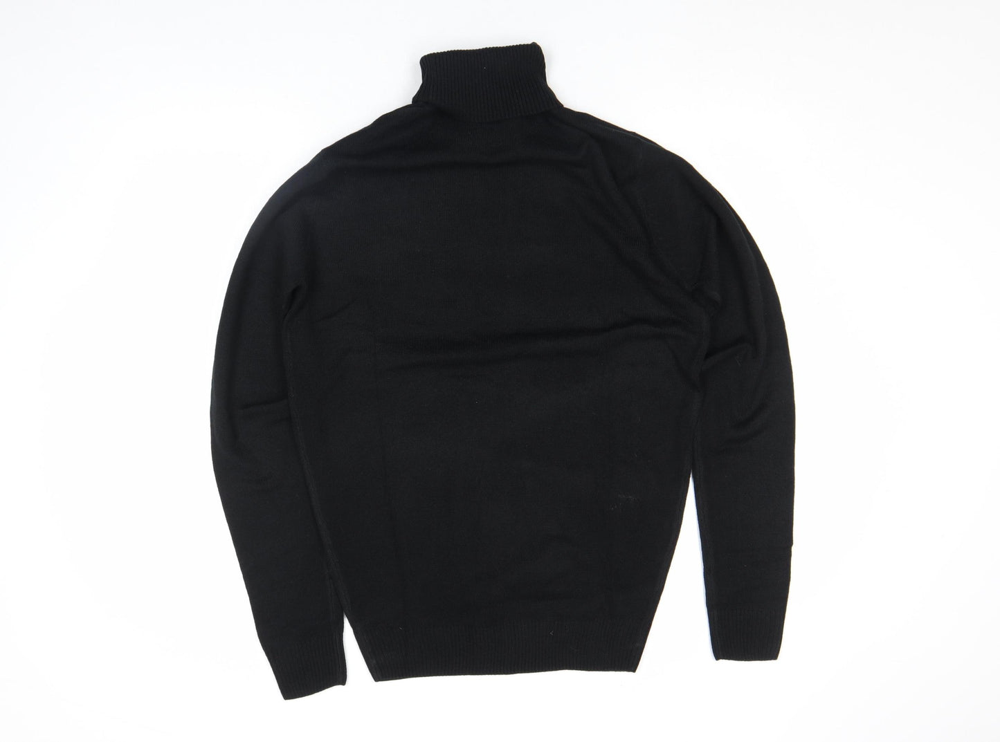 Soulstar Women Black Roll Neck Cotton Tall Jumper M