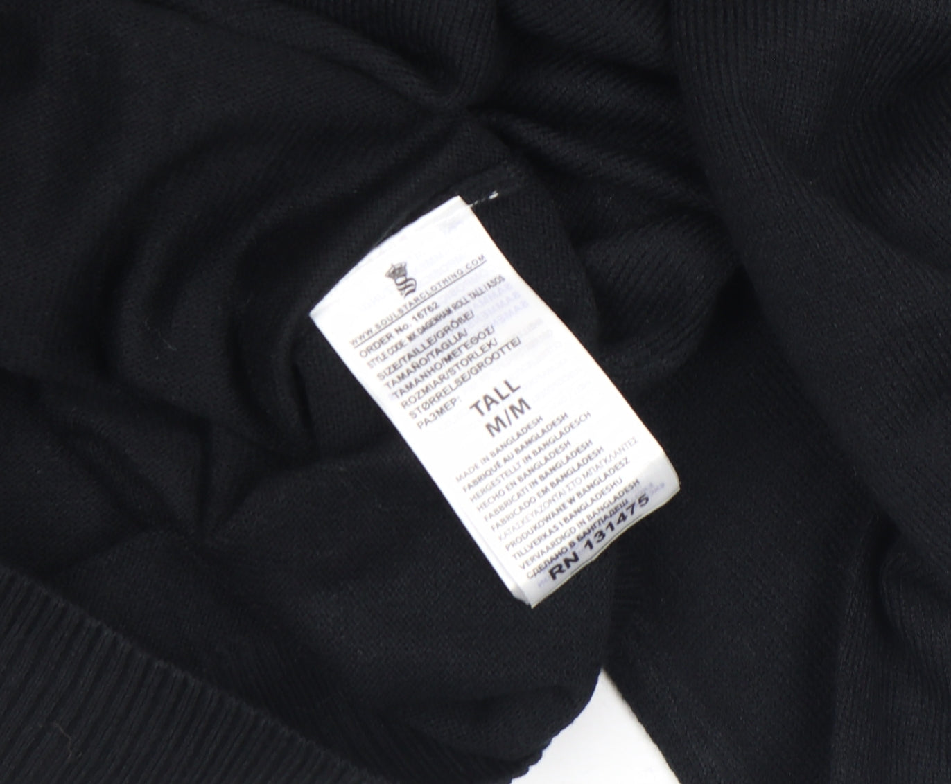 Soulstar Women Black Roll Neck Cotton Tall Jumper M