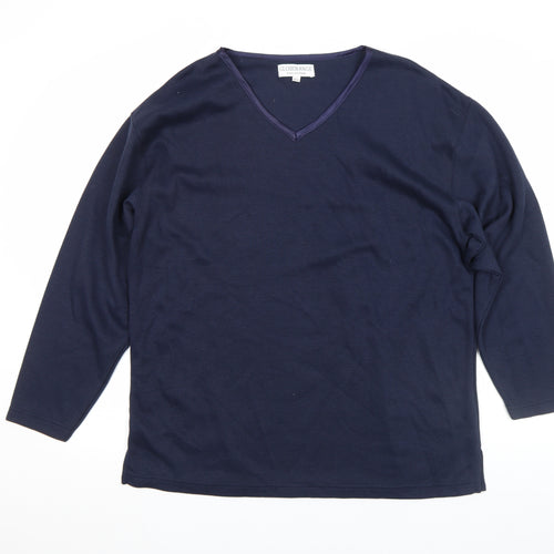 Globerange Collection Women’s Blue V-Neck Long Sleeve Jersey Top M