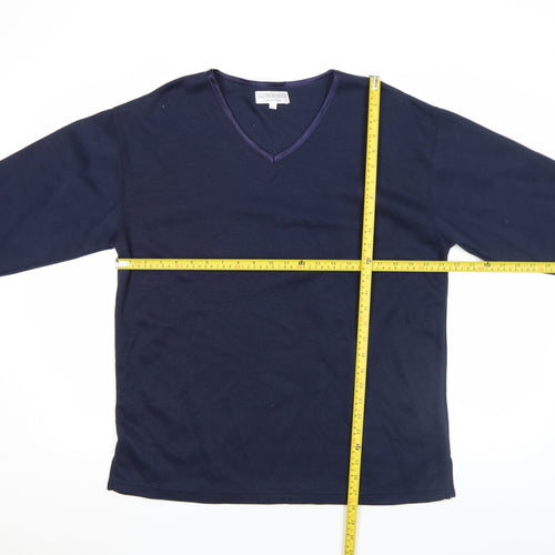 Globerange Collection Women’s Blue V-Neck Long Sleeve Jersey Top M