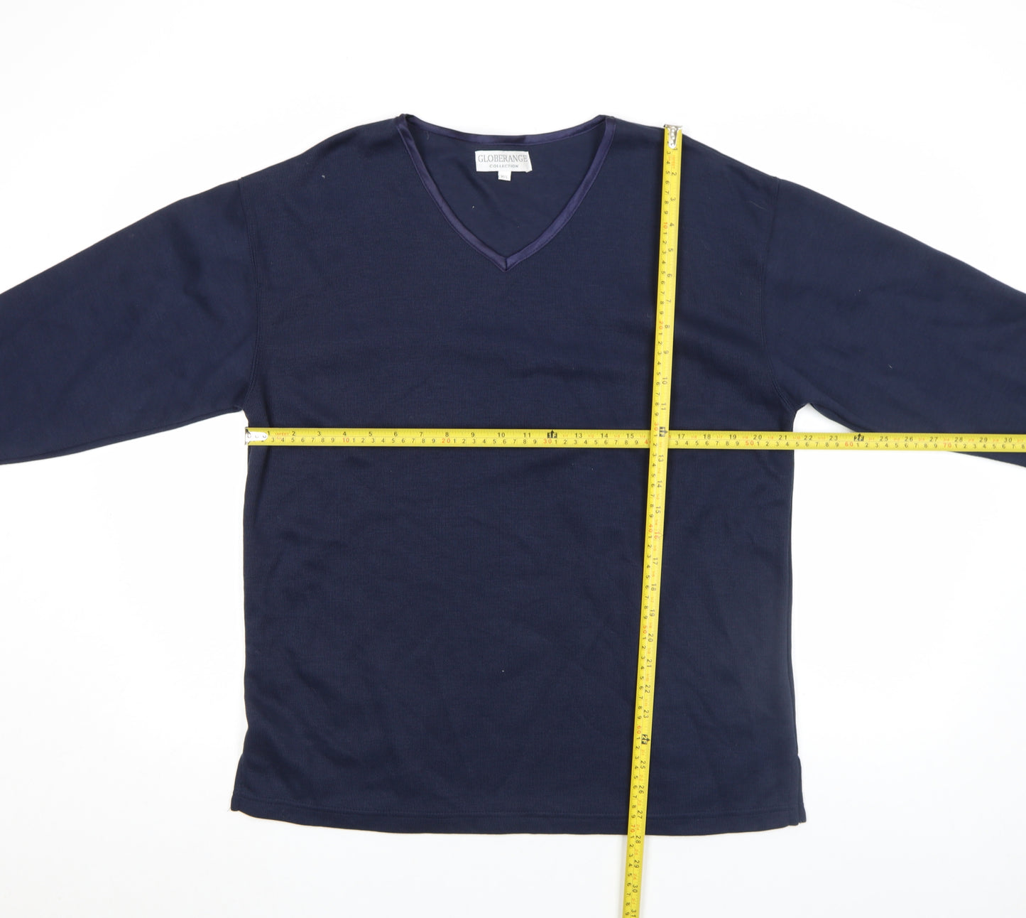 Globerange Collection Women’s Blue V-Neck Long Sleeve Jersey Top M