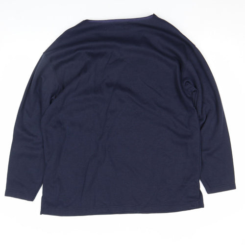 Globerange Collection Women’s Blue V-Neck Long Sleeve Jersey Top M