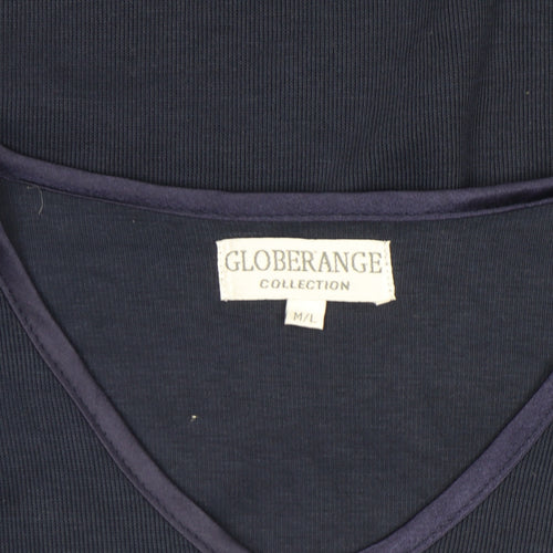 Globerange Collection Women’s Blue V-Neck Long Sleeve Jersey Top M
