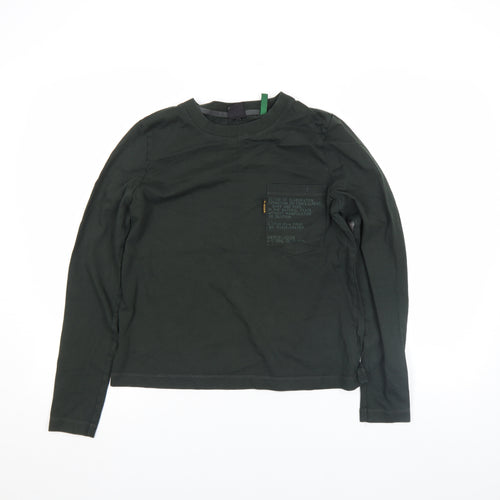 G-Star RAW Womens Green Long Sleeve Cotton Crew Neck T-Shirt S