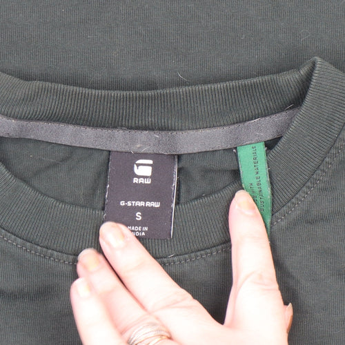 G-Star RAW Womens Green Long Sleeve Cotton Crew Neck T-Shirt S