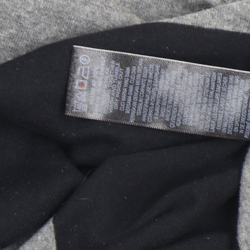 Marks and Spencer Women’s Grey Striped 3/4 Sleeve Jersey T-Shirt Size 12