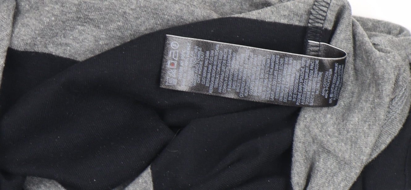 Marks and Spencer Women’s Grey Striped 3/4 Sleeve Jersey T-Shirt Size 12