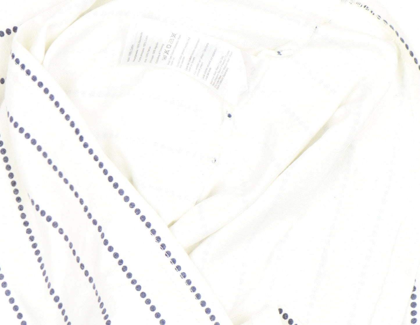 Joules Women's White Striped 3/4 Sleeve Boat Neck Cotton Top Size 8