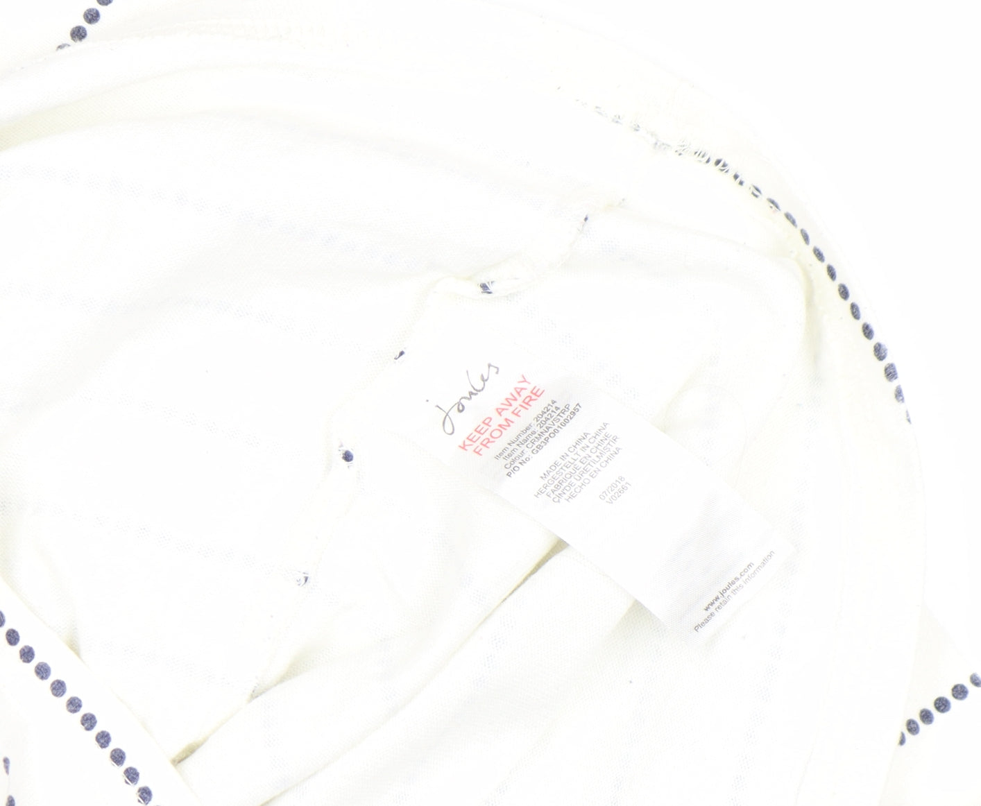 Joules Women's White Striped 3/4 Sleeve Boat Neck Cotton Top Size 8