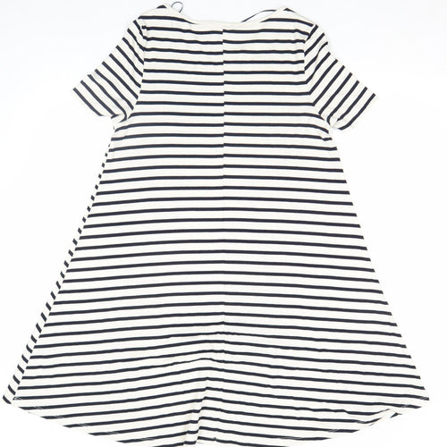 F&F Women’s Navy White Stripe A-Line Jersey Knee Dress Size 12