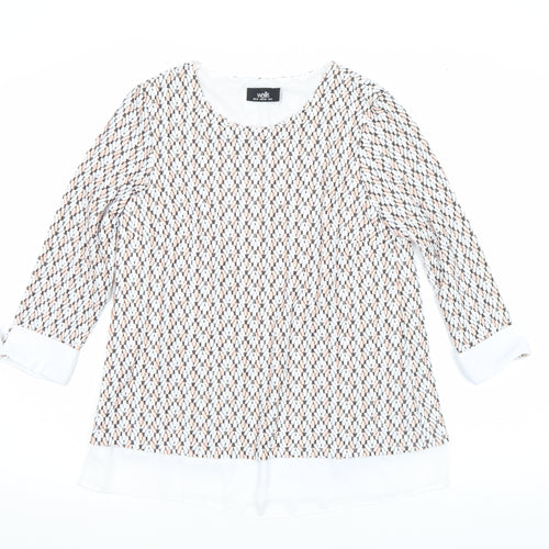 Wallis Womens Multicoloured Geometric Tunic Blouse UK 12 3/4 Sleeve