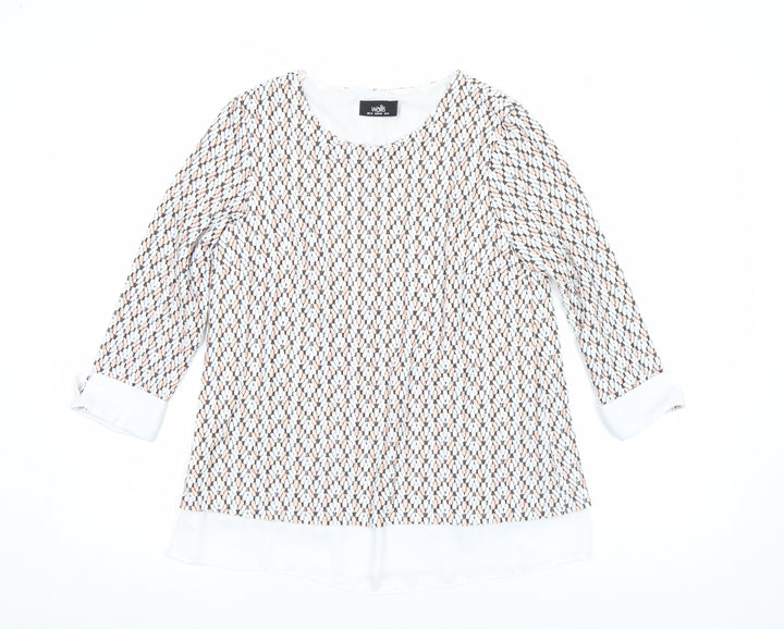 Wallis Womens Multicoloured Geometric Tunic Blouse UK 12 3/4 Sleeve