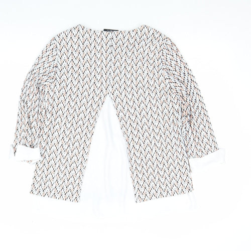 Wallis Womens Multicoloured Geometric Tunic Blouse UK 12 3/4 Sleeve