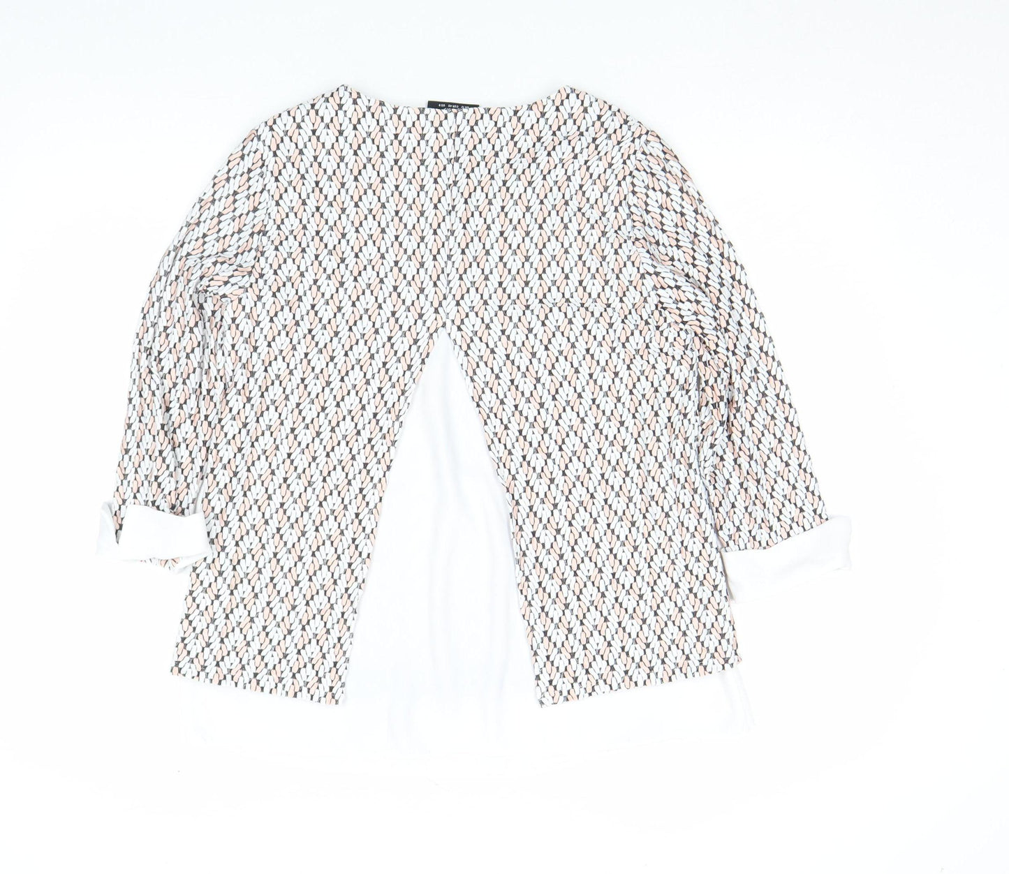 Wallis Womens Multicoloured Geometric Tunic Blouse UK 12 3/4 Sleeve