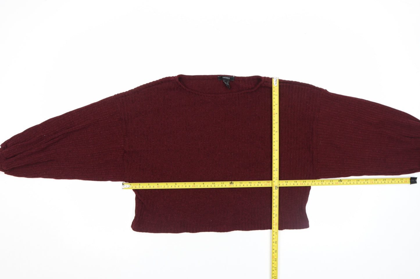 Forever 21 Womens Wine Red Jumper Size M Long Sleeve Knit Top