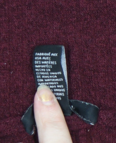 Forever 21 Womens Wine Red Jumper Size M Long Sleeve Knit Top