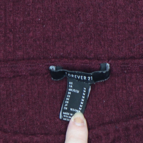 Forever 21 Womens Wine Red Jumper Size M Long Sleeve Knit Top