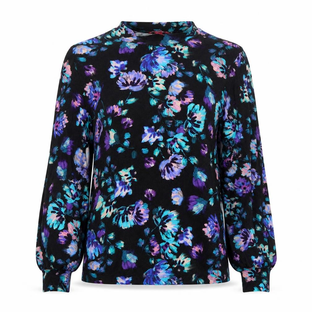 Front view of Joe Browns women’s multicoloured floral jersey tunic blouse, size UK 12