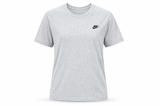 Front view of Nike Women’s Grey Basic T-Shirt, size S, Crew Neck Short Sleeve