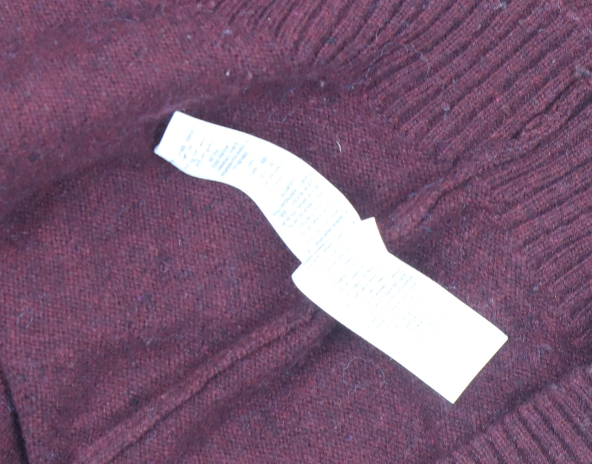 Thomas Nash Men's Red Wool Blend Crew Neck Jumper XL