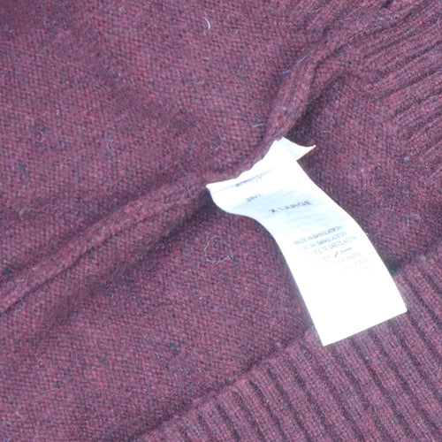 Thomas Nash Men's Red Wool Blend Crew Neck Jumper XL