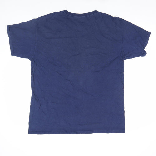 Marvel Men's Blue Deadpool Graphic Print Cotton T-Shirt XL