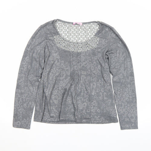 Marks and Spencer Per Una Womens Grey Animal Lace Tunic Top Size 12
