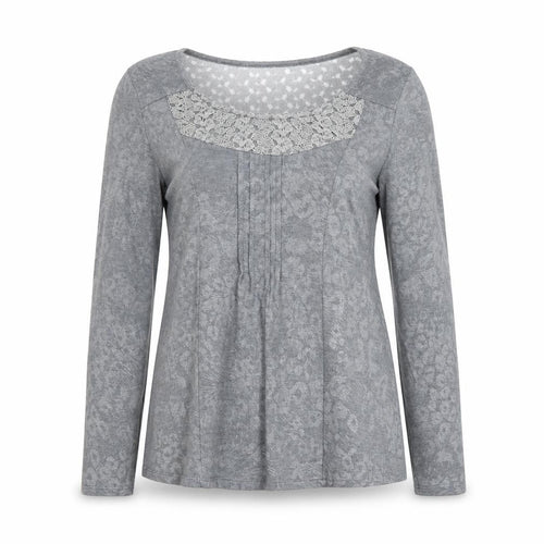 Marks and Spencer Per Una Womens Grey Animal Lace Tunic Top Size 12