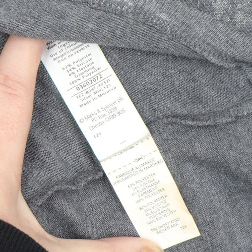 Marks and Spencer Per Una Womens Grey Animal Lace Tunic Top Size 12