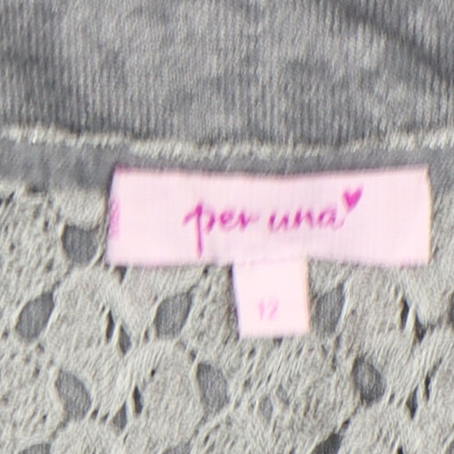 Marks and Spencer Per Una Womens Grey Animal Lace Tunic Top Size 12