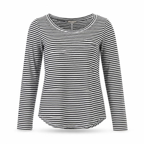 Banana Republic Women’s Black White Striped Long Sleeve Cotton Modal T-Shirt Size M