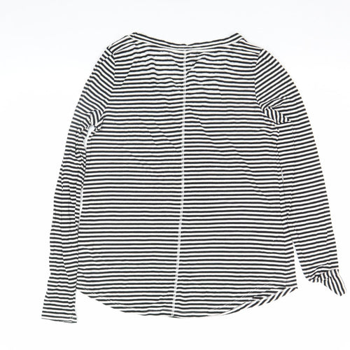 Banana Republic Women’s Black White Striped Long Sleeve Cotton Modal T-Shirt Size M